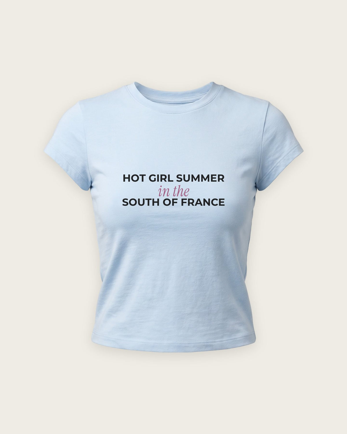 Baby Tee “Hot Girl Summer in the South of France” — Azul Bebê