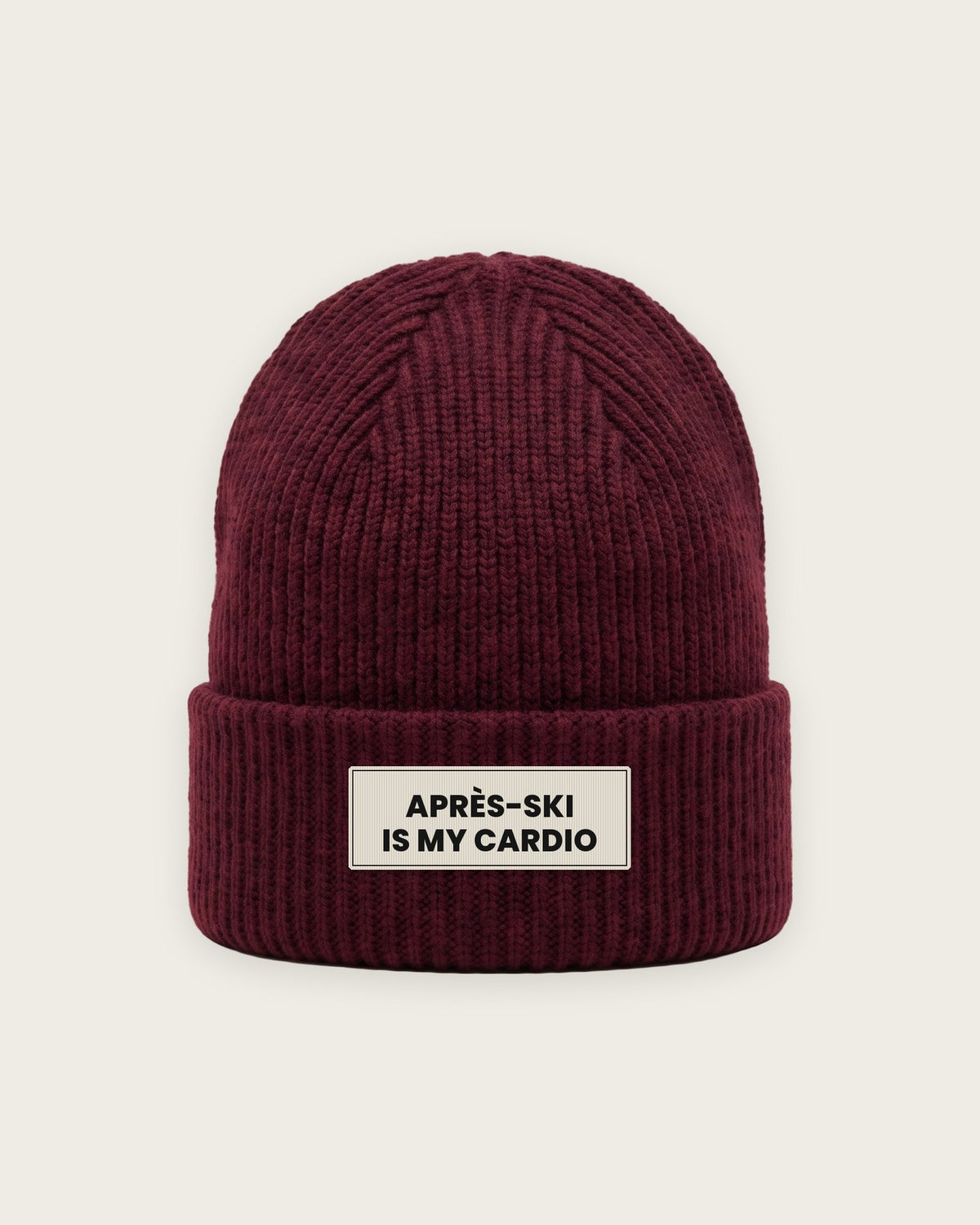 Gorro Canelado “Après-Ski Is My Cardio” — Bordô
