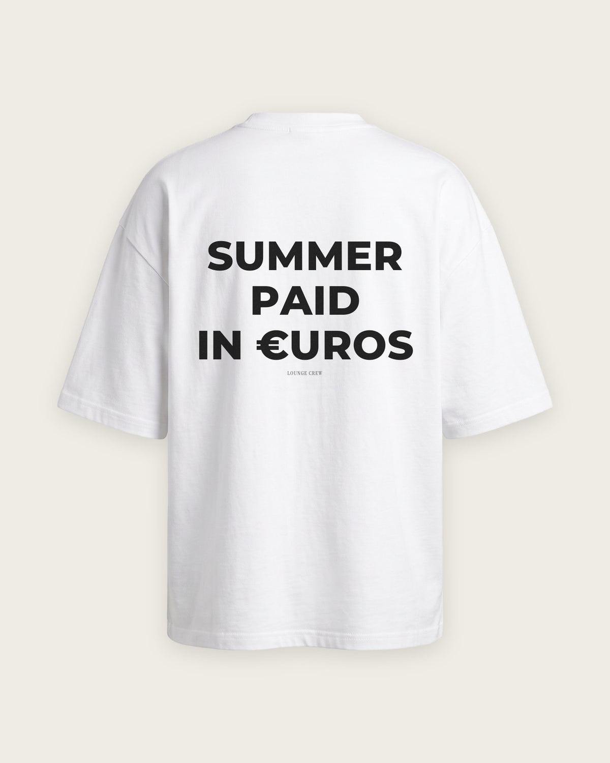 Camiseta Oversized “Summer Paid in Euros” — Branco