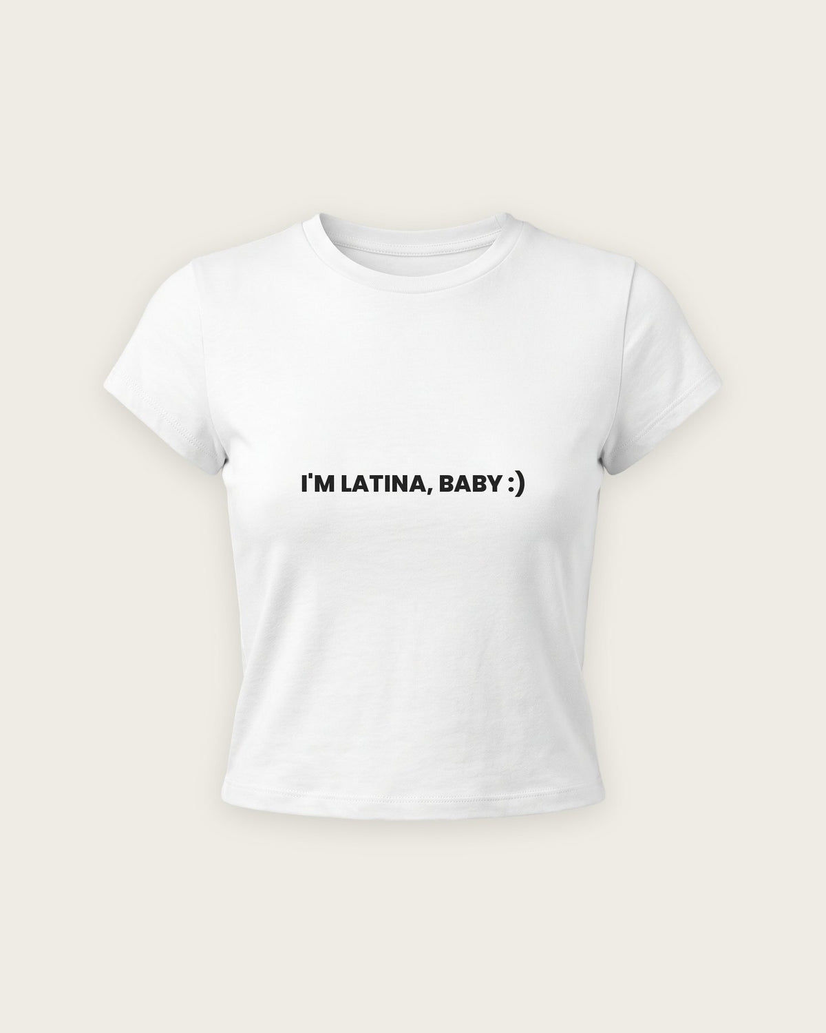 Baby Tee “I'm Latina, Baby” — Branco