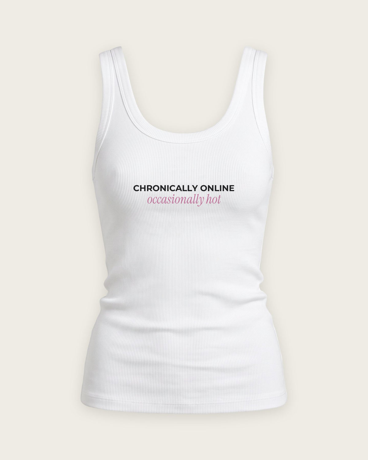 Regata Canelada “Chronically Online, Occasionally Hot” — Branco