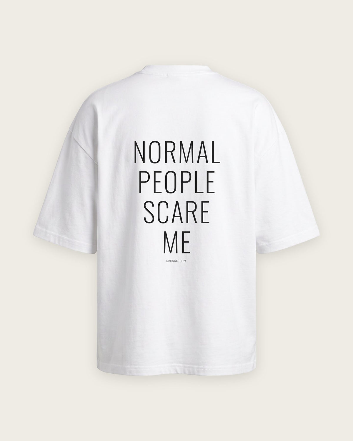 Camiseta Oversized “Normal People Scare Me” — Branco