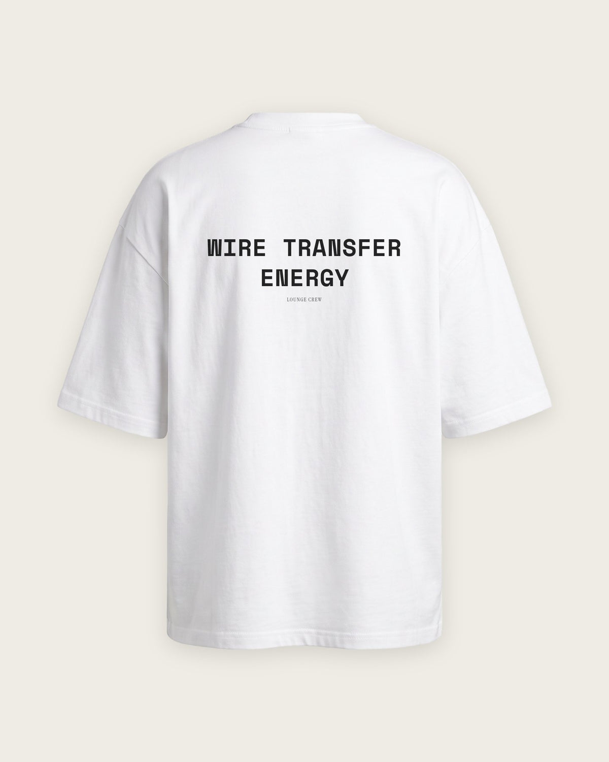 Camiseta Oversized “Wire Transfer Energy” — Branco