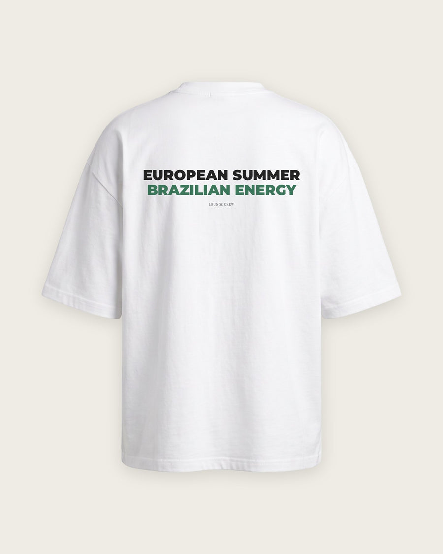 Camiseta Oversized “European Summer, Brazilian Energy”