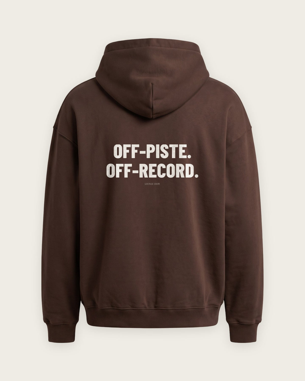Moletom Oversized “Off-Piste, Off-Record” — Chocolate