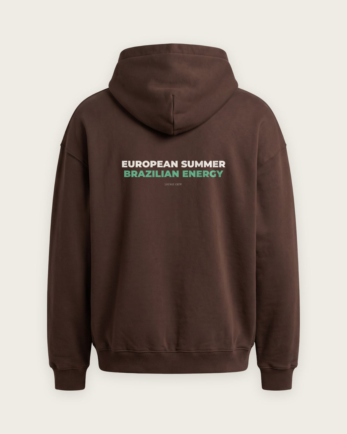Moletom Oversized “European Summer, Brazilian Energy” — Chocolate