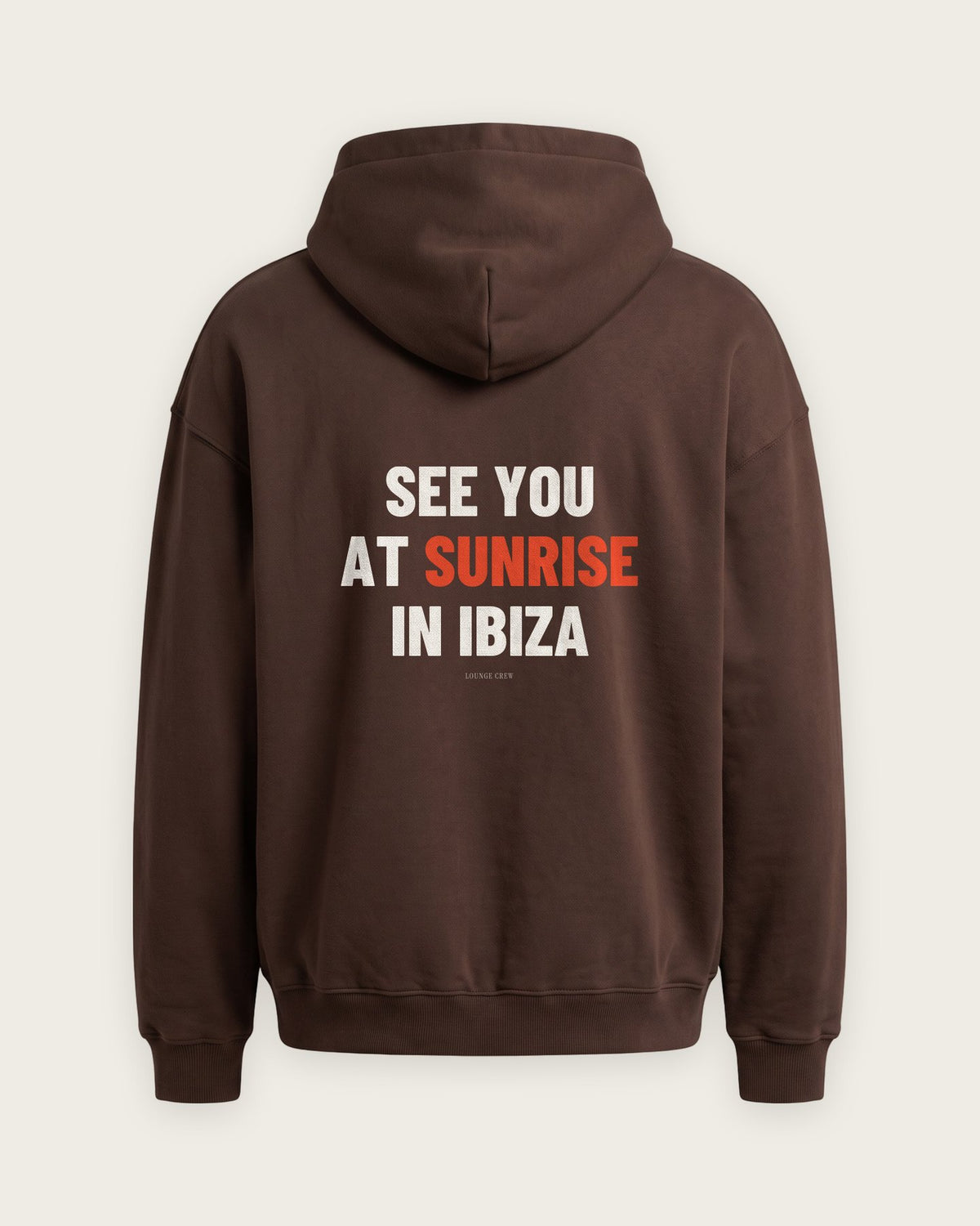 Moletom Oversized “See You at Sunrise in Ibiza” — Chocolate