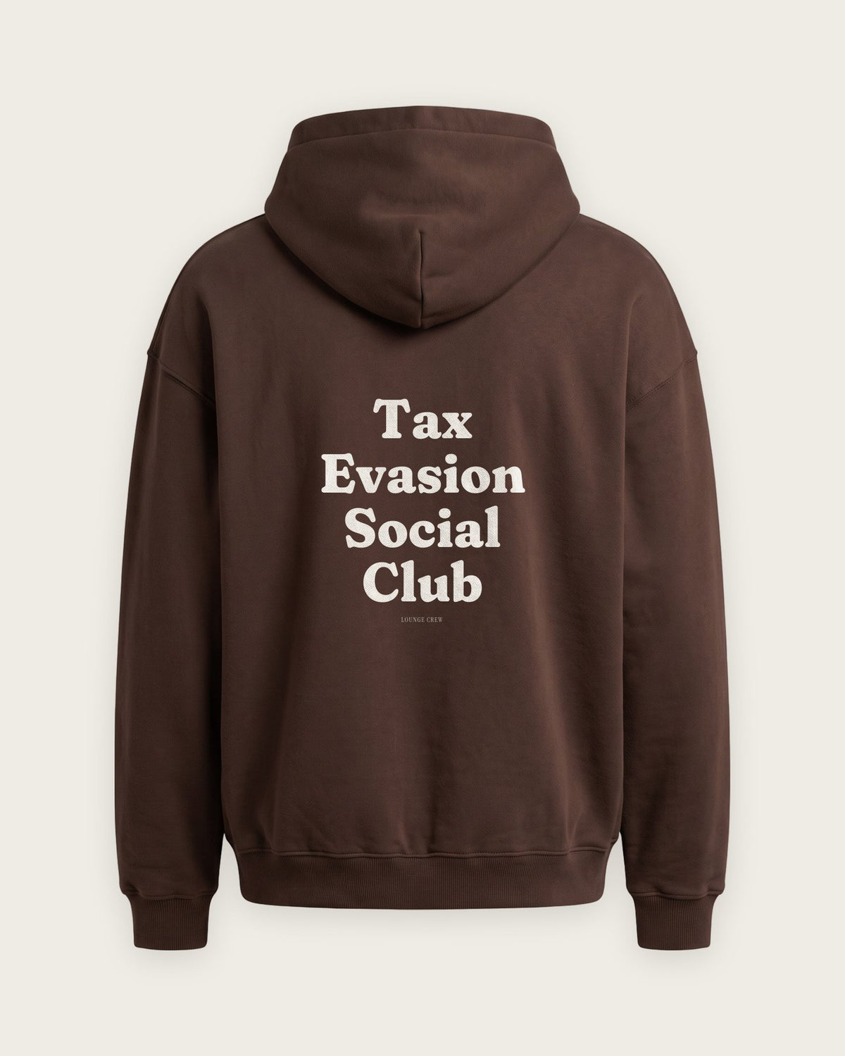 Moletom Oversized “Tax Evasion Social Club” — Chocolate