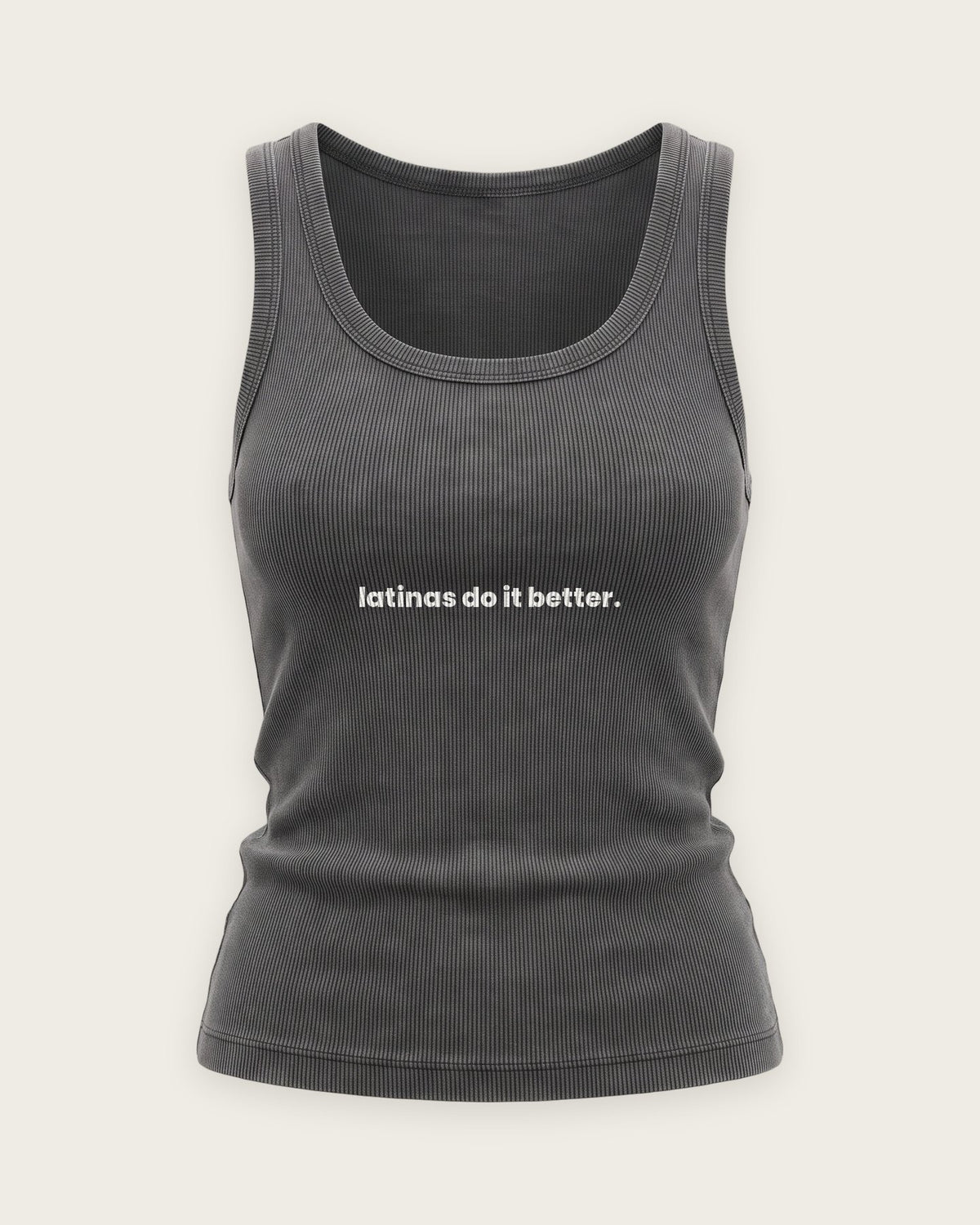 Regata Canelada “Latinas Do It Better” — Cinza Estonado
