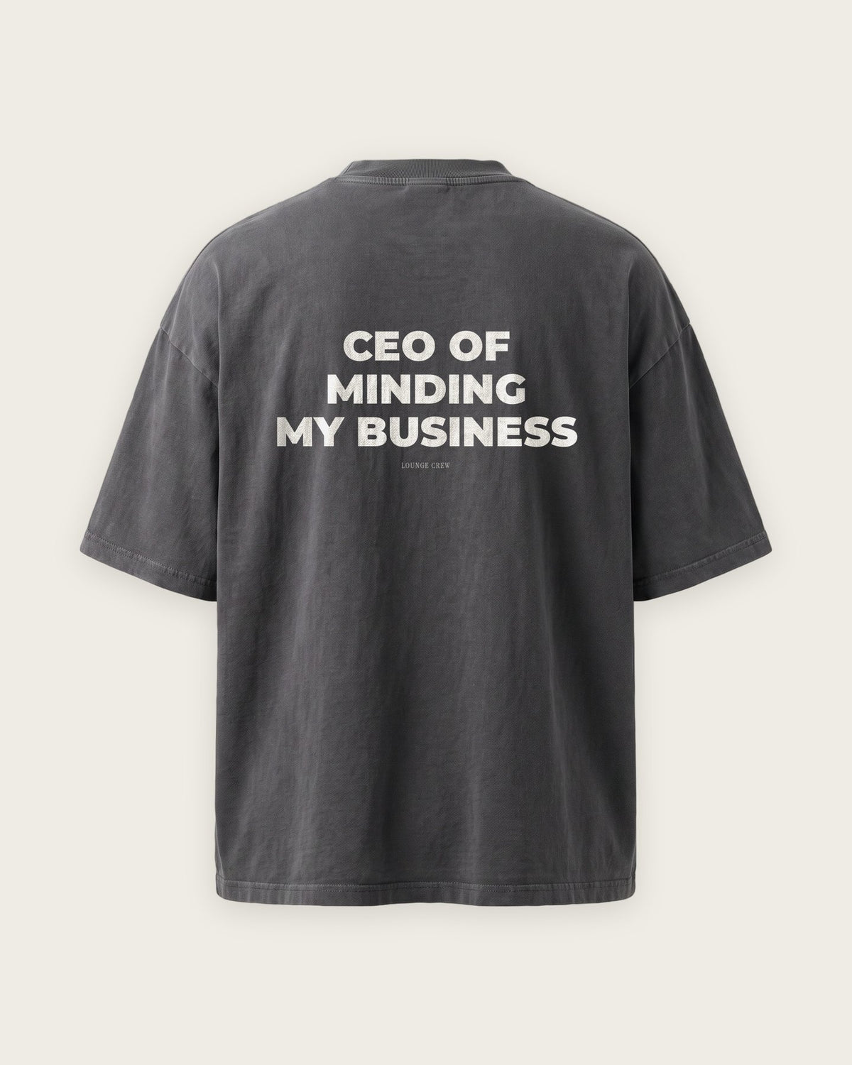 Camiseta Oversized “CEO of Minding My Business” — Cinza Estonado
