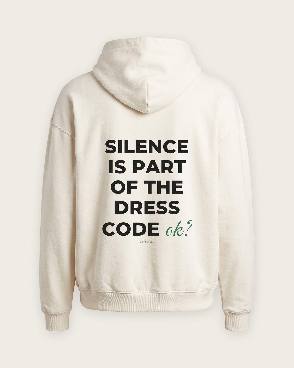Moletom Oversized “Silence Is Part of the Dress Code” — Off-White