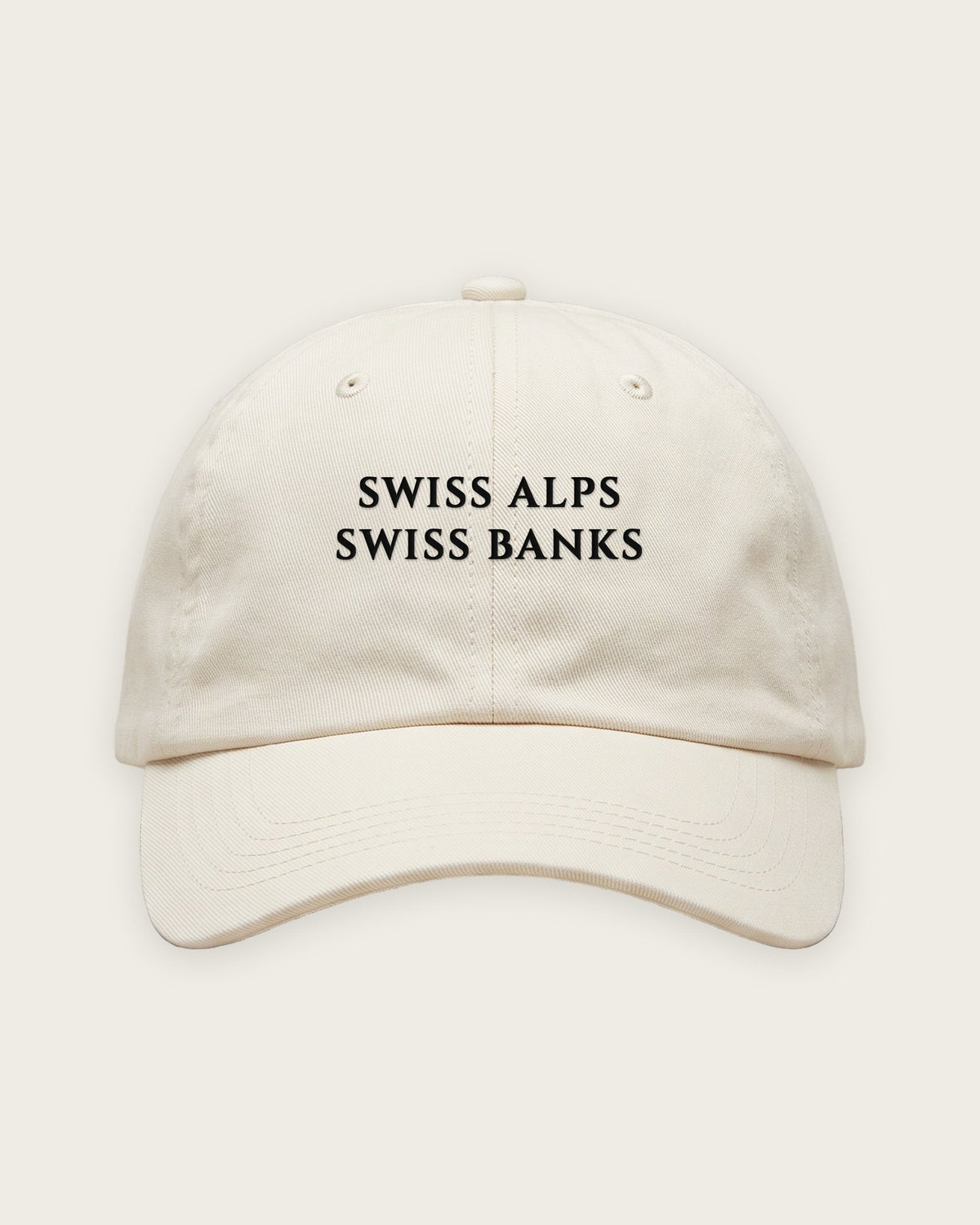 Boné Dad Hat “Swiss Alps, Swiss Banks” — Off-White