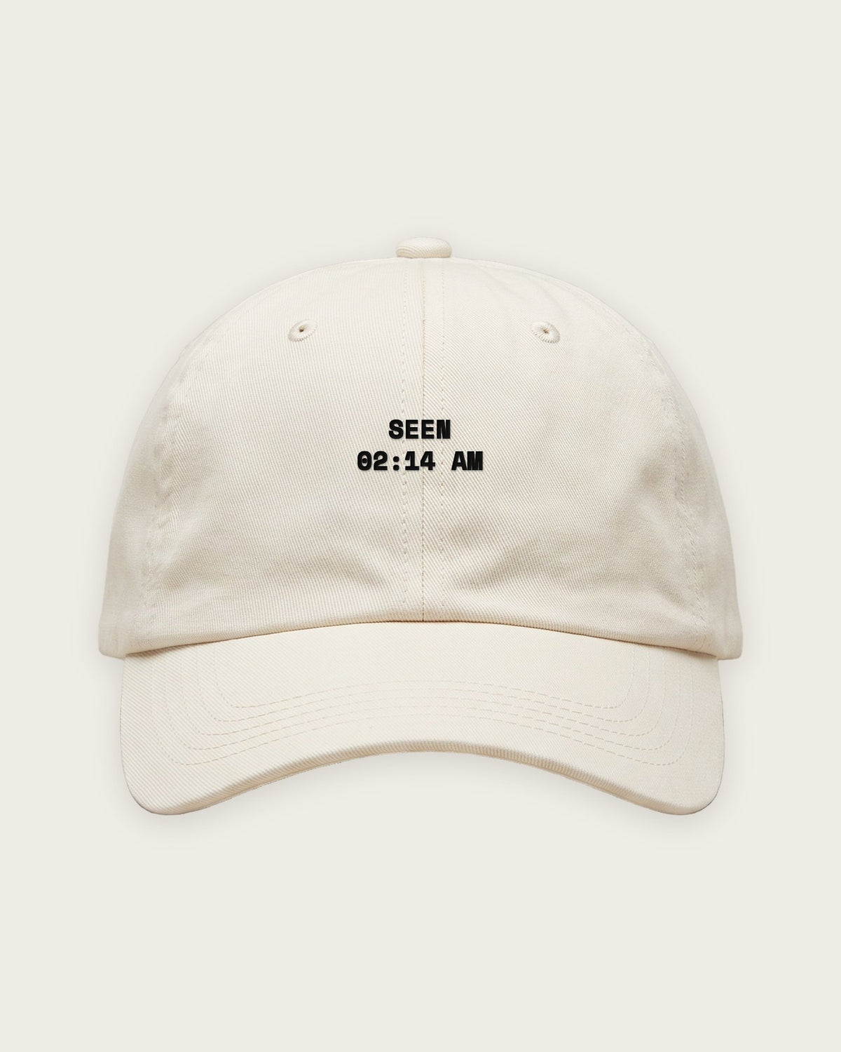Boné Dad Hat “Seen at 2:14 AM” — Off-White