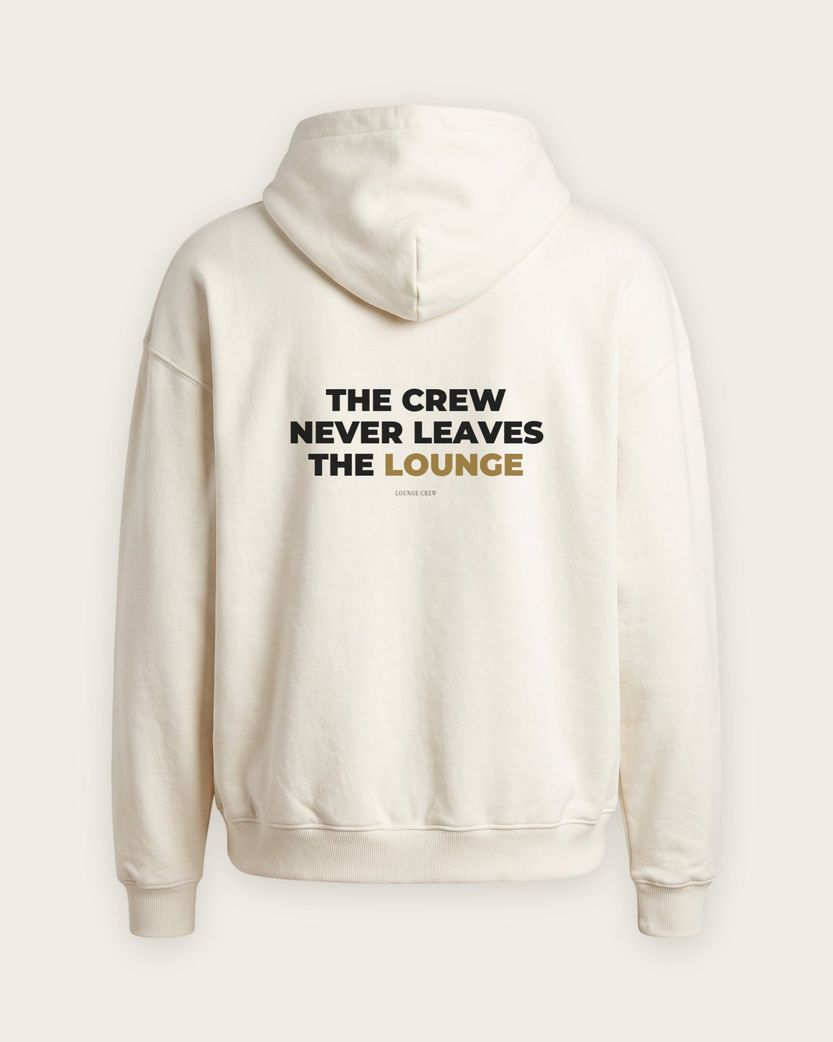 Moletom Oversized “The Crew Never Leaves the Lounge” — Off-White