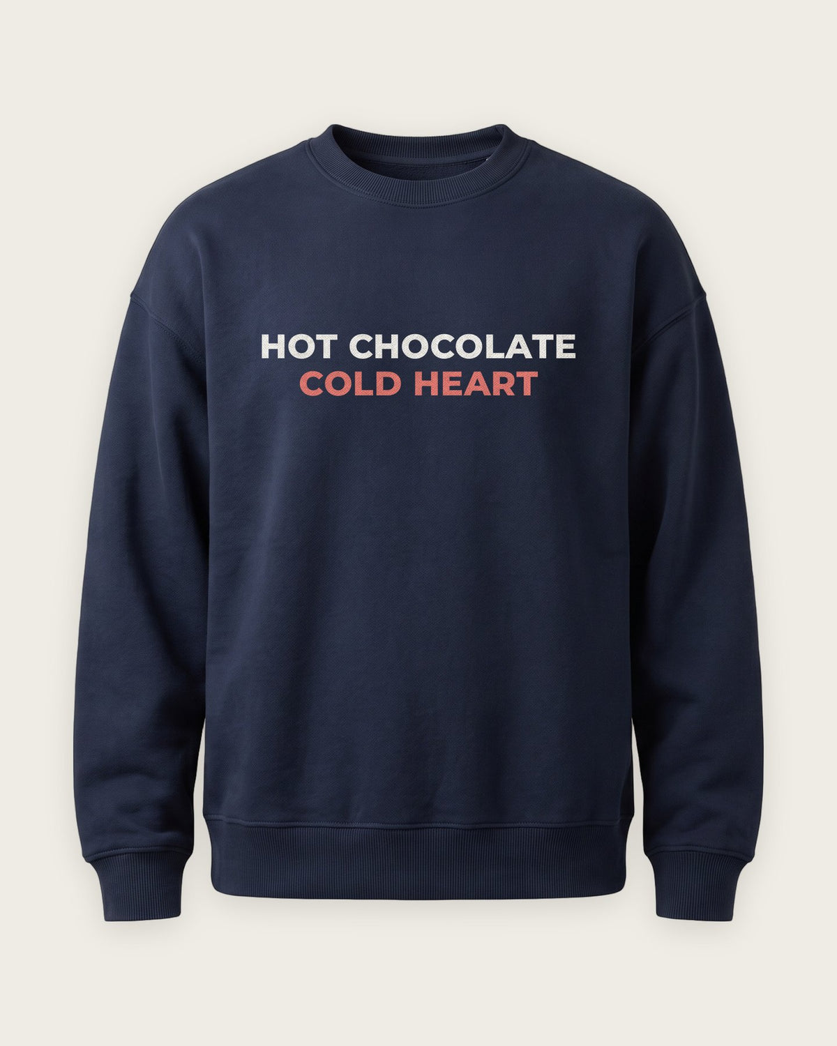 Moletom Careca “Hot Chocolate, Cold Heart” — Marinho
