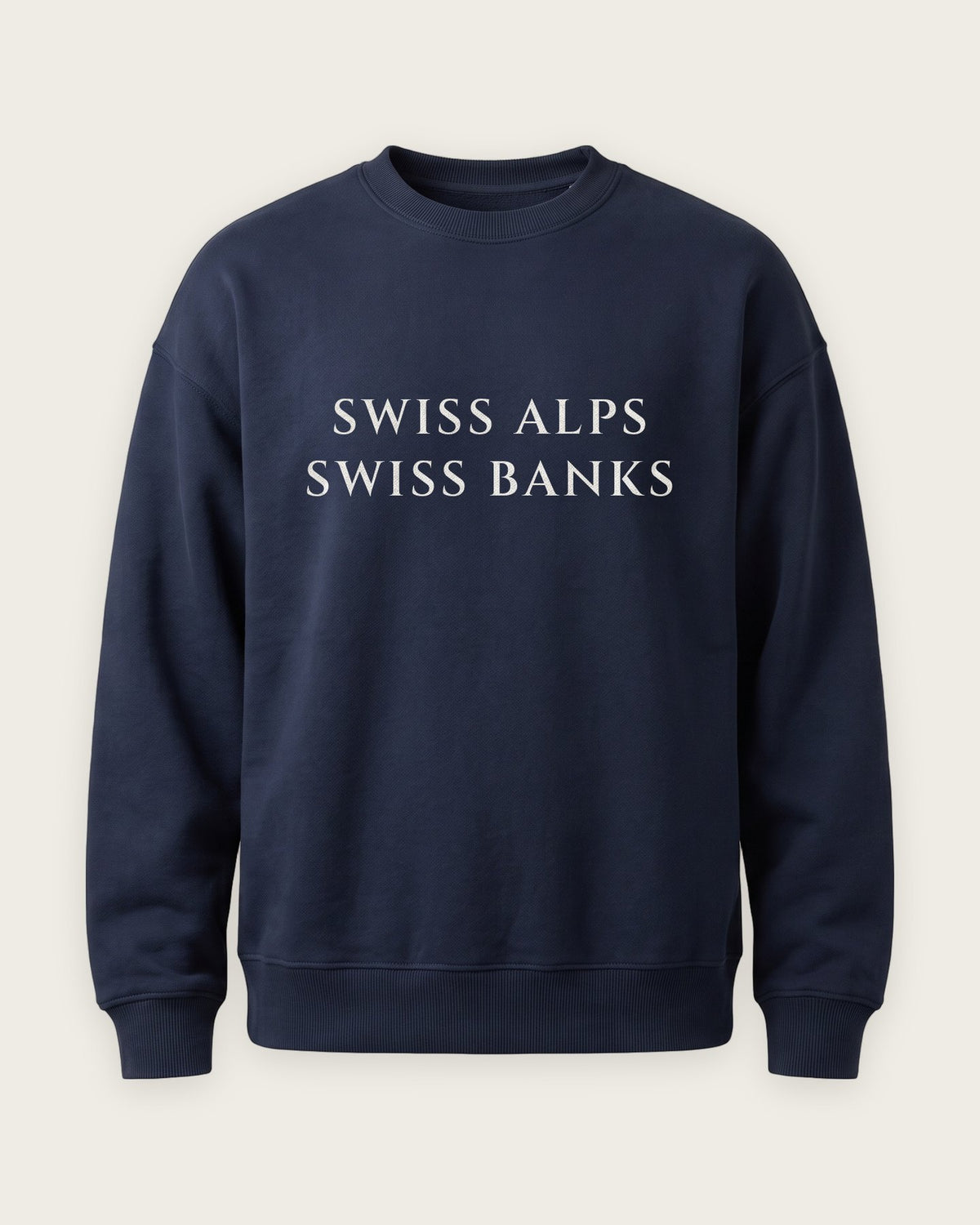 Moletom Careca “Swiss Alps, Swiss Banks” — Marinho