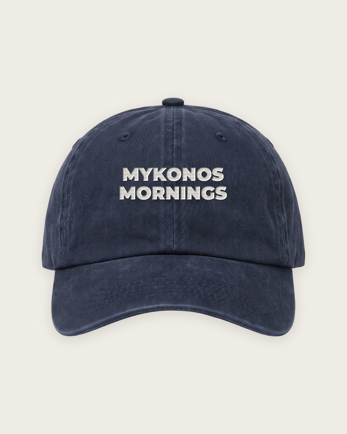 Boné Dad Hat “Mykonos Mornings, Saint-Tropez Nights” — Marinho