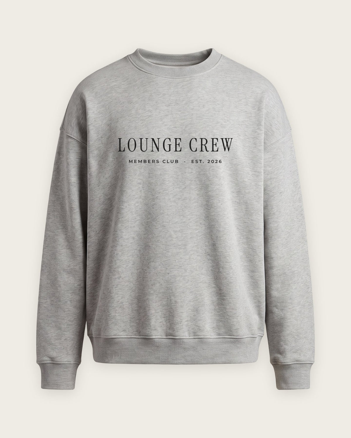 Moletom Careca “Lounge Crew” — Cinza Mescla