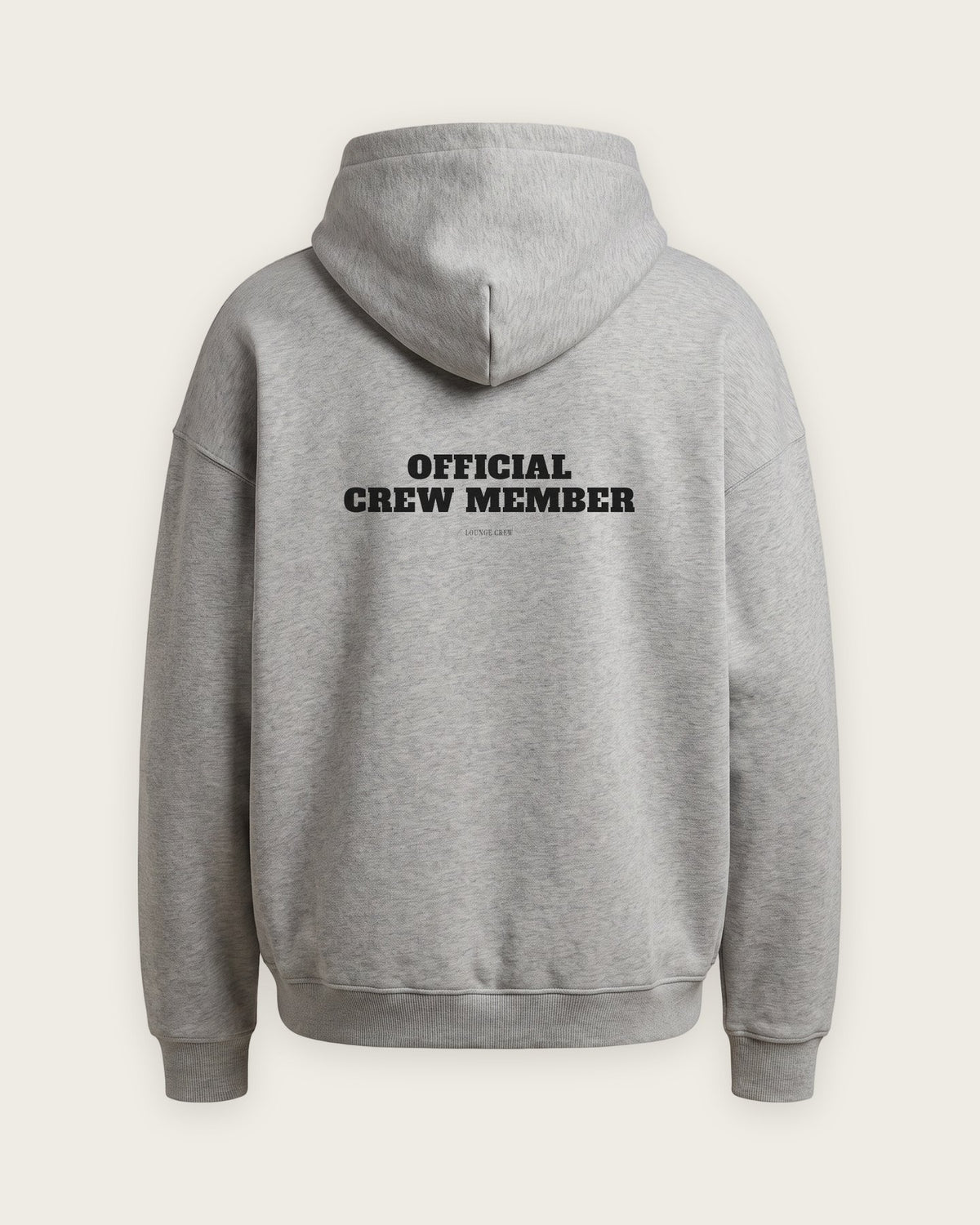 Moletom Oversized “Official Crew Member” — Cinza Mescla