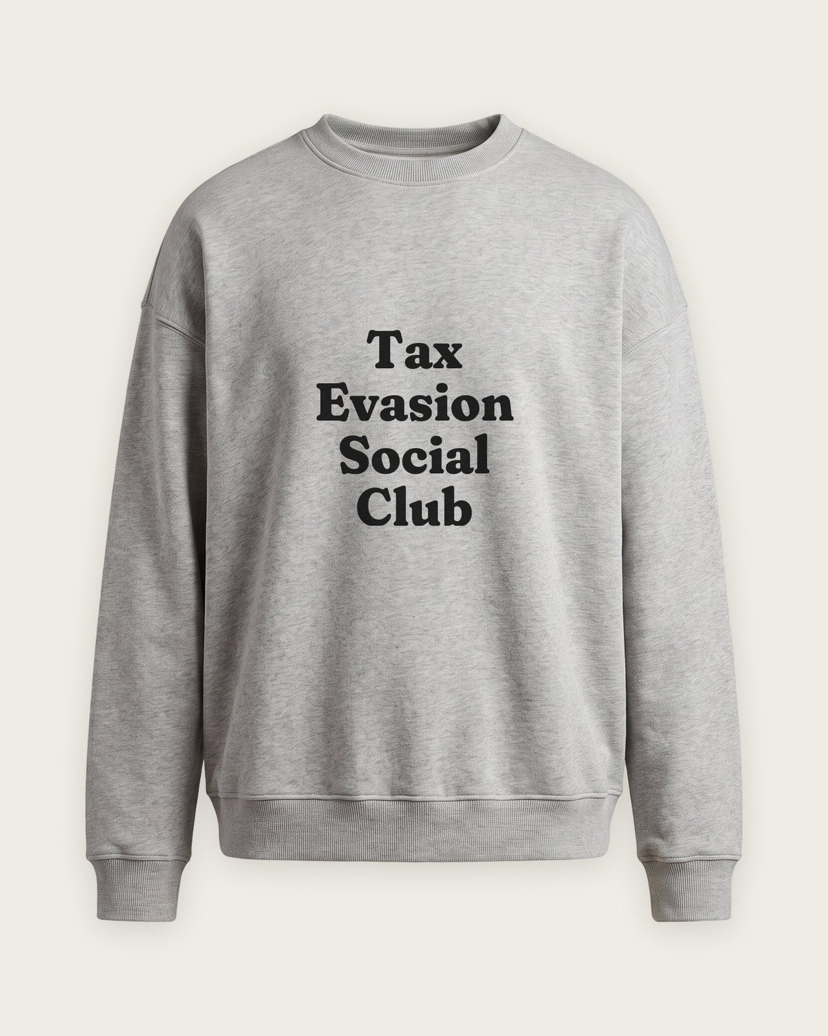 Moletom Careca “Tax Evasion Social Club” — Cinza Mescla
