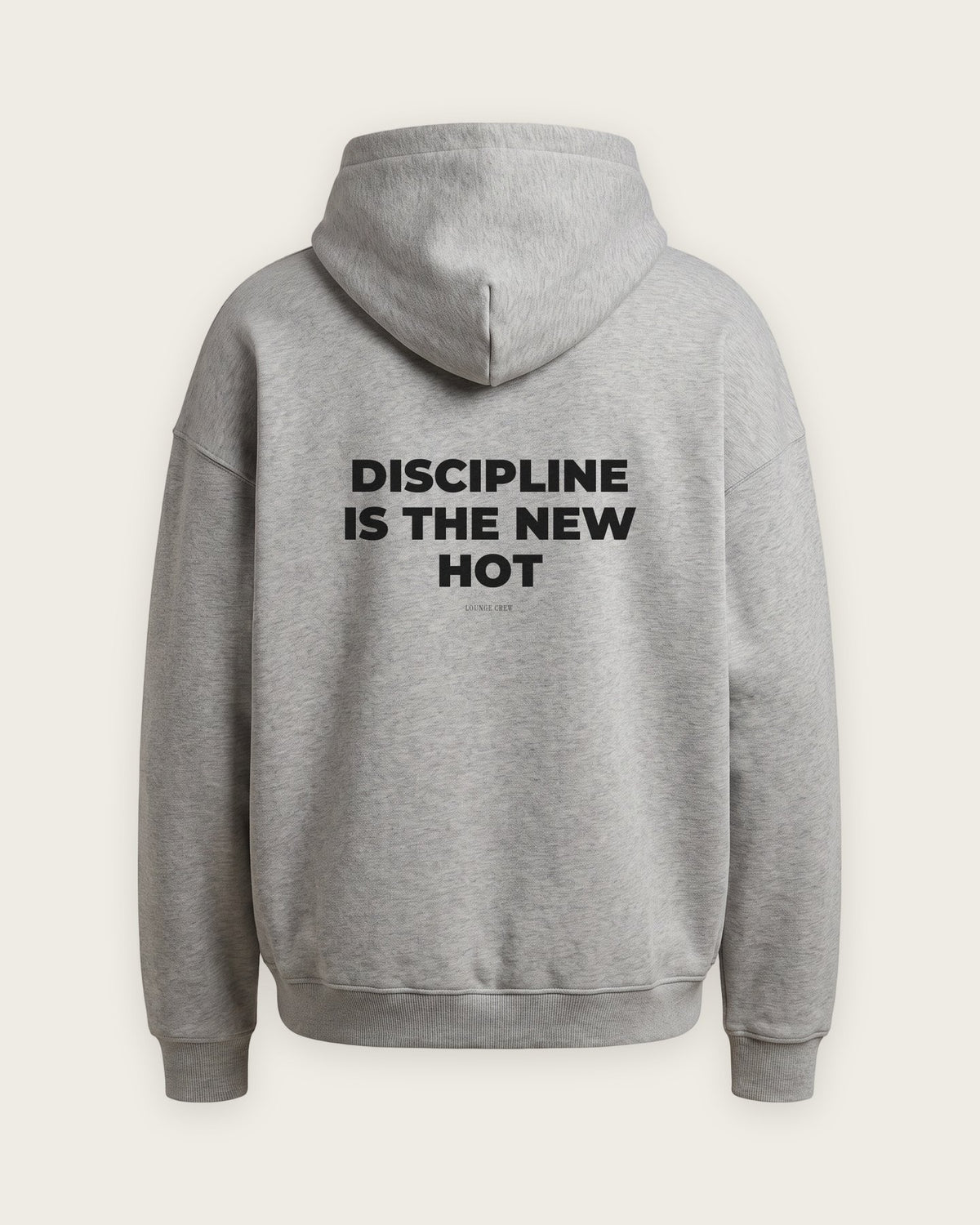 Moletom Oversized “Discipline Is the New Hot” — Cinza Mescla