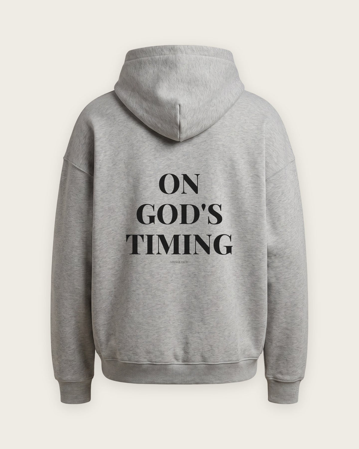 Moletom Oversized “On God's Timing” — Cinza Mescla