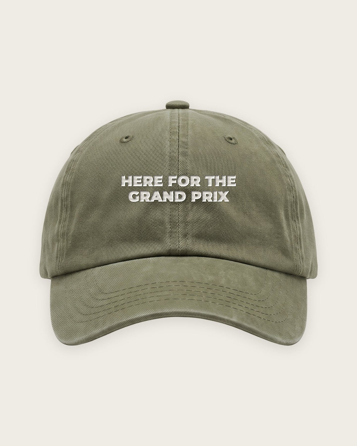 Boné Dad Hat “I'm Only Here for the Grand Prix” — Verde Musgo