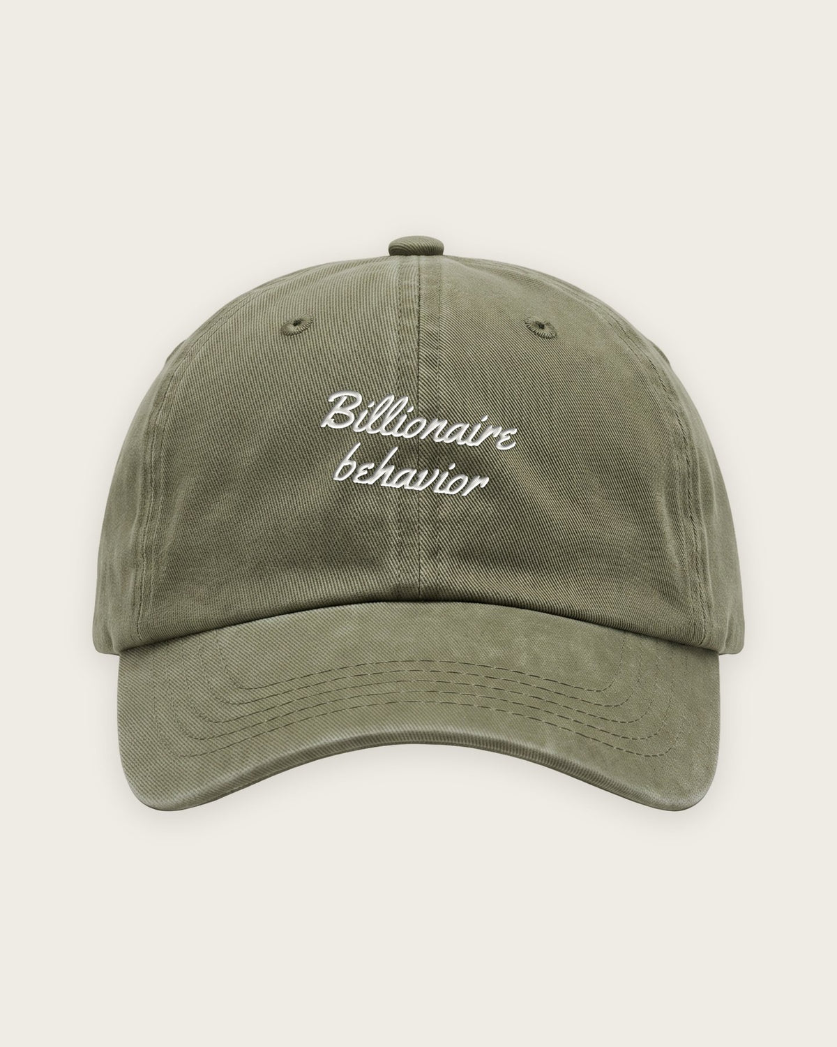 Boné Dad Hat “Billionaire Behavior” — Verde Musgo
