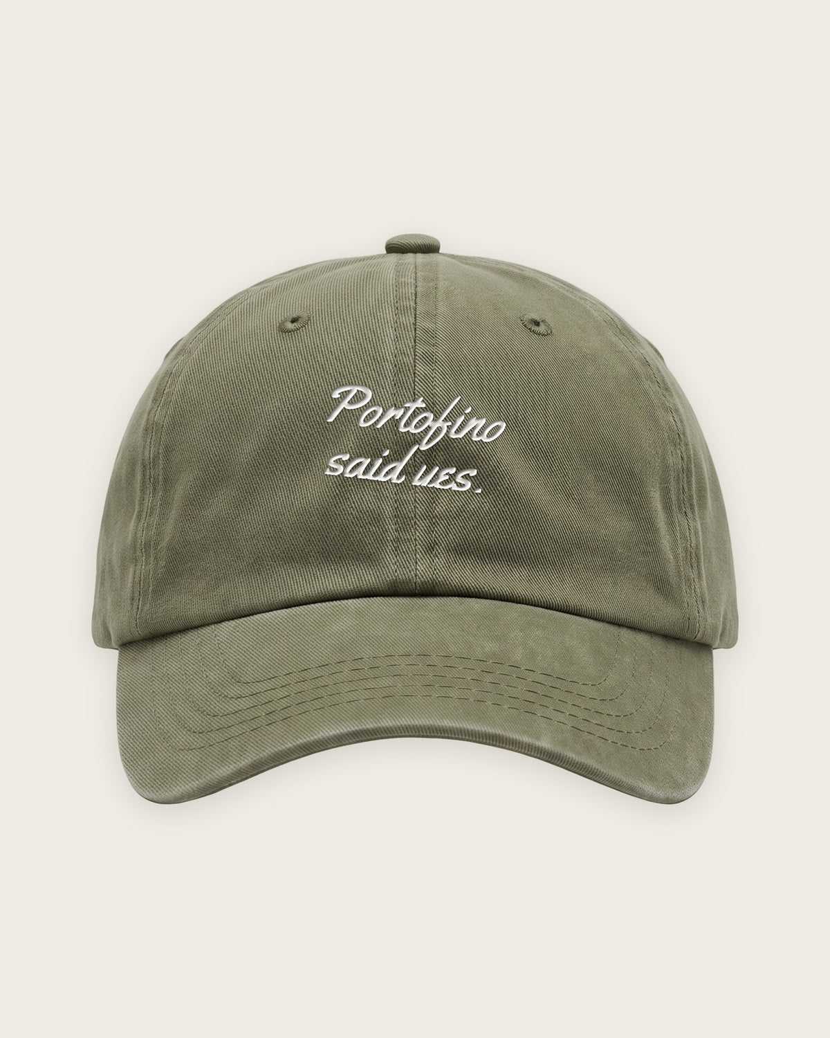Boné Dad Hat “Portofino Said Yes” — Verde Musgo