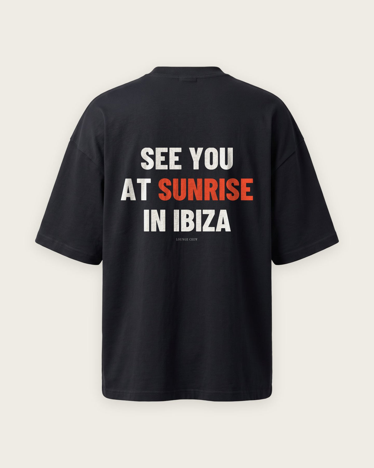Camiseta Oversized “See You at Sunrise in Ibiza” — Preto