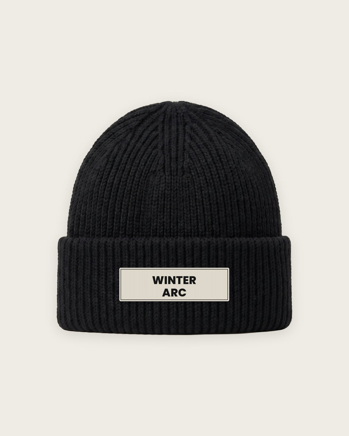 Gorro Canelado “I'm in My Winter Arc” — Preto