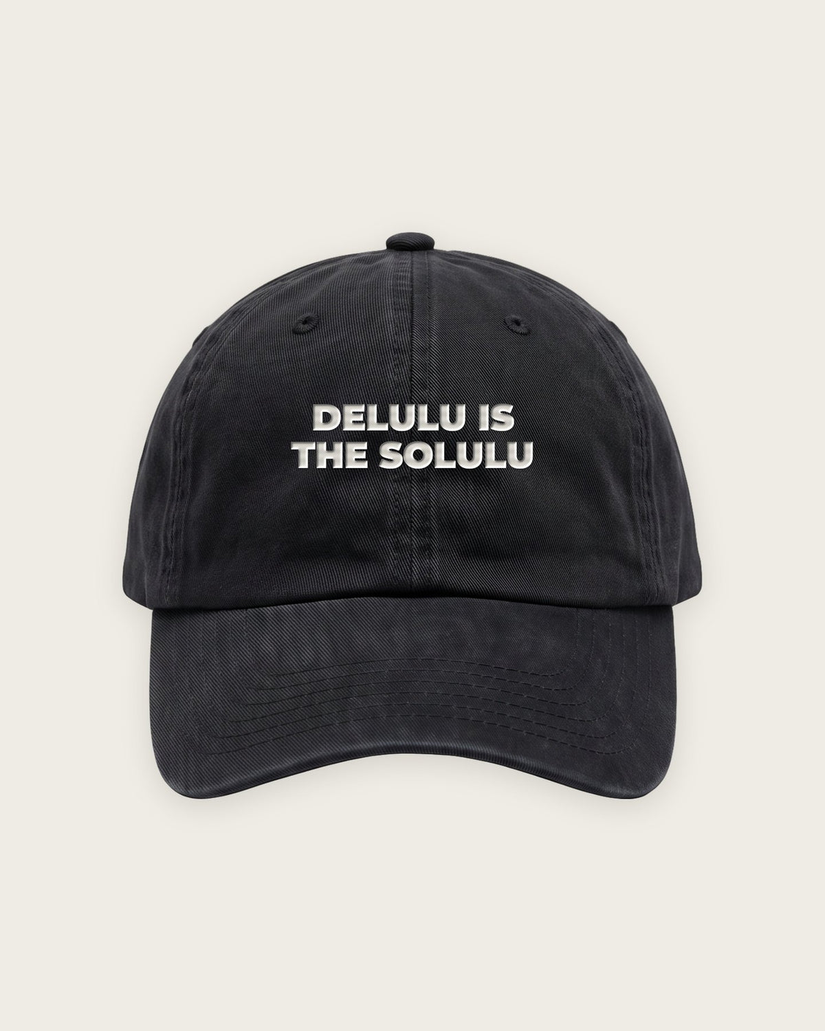 Boné Dad Hat “Delulu Is the Solulu” — Preto