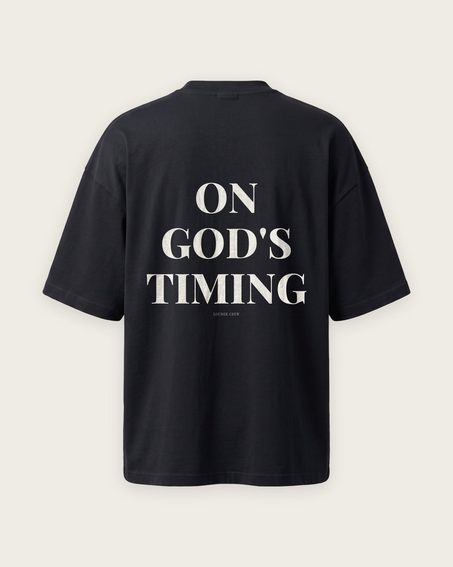 Camiseta Oversized “On God's Timing”