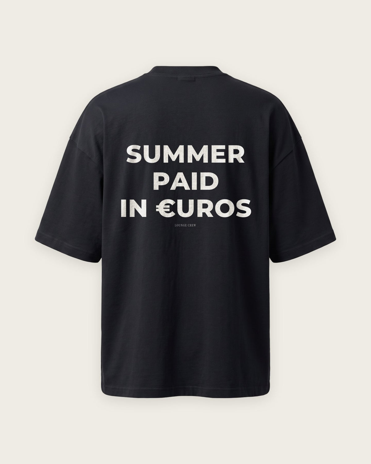 Camiseta Oversized “Summer Paid in Euros” — Preto