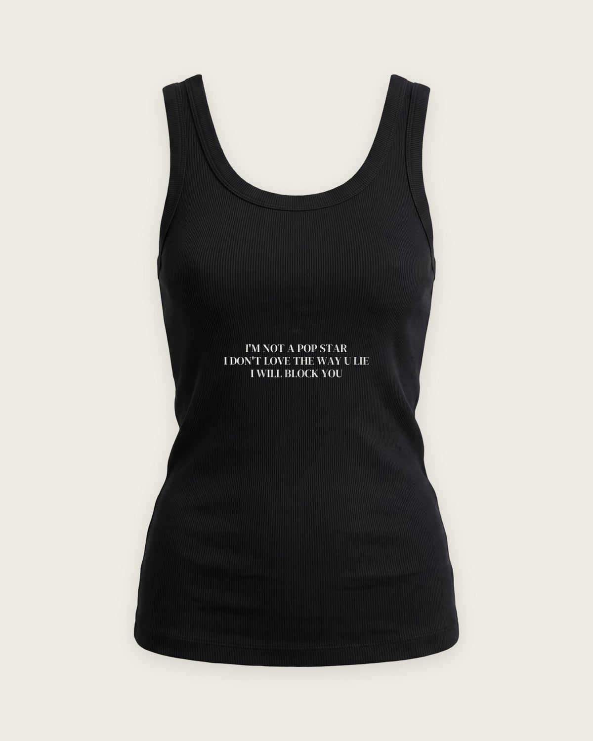 Regata Canelada “I Don't Love the Way U Lie” — Preto