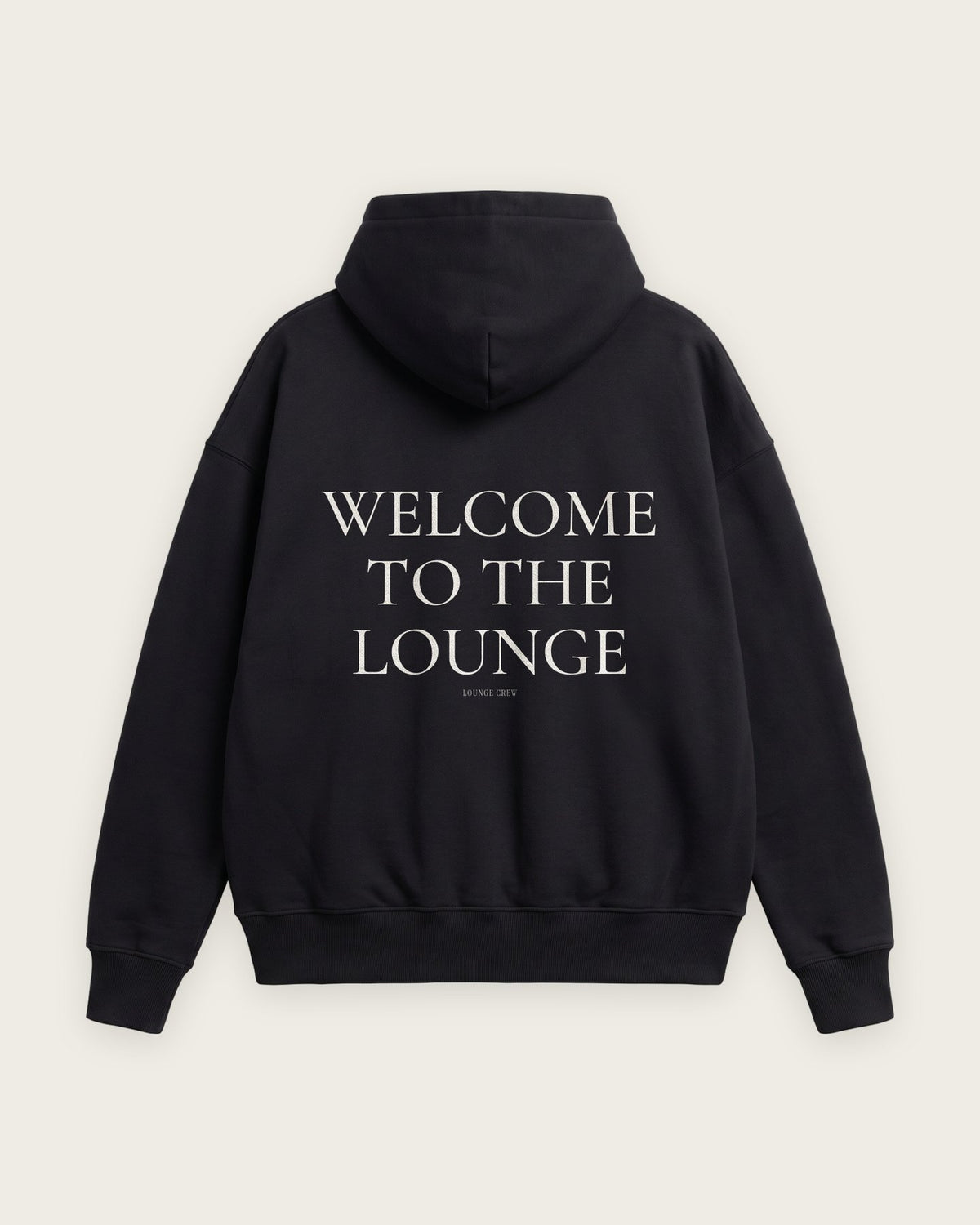 Moletom Oversized “Welcome to the Lounge” — Preto
