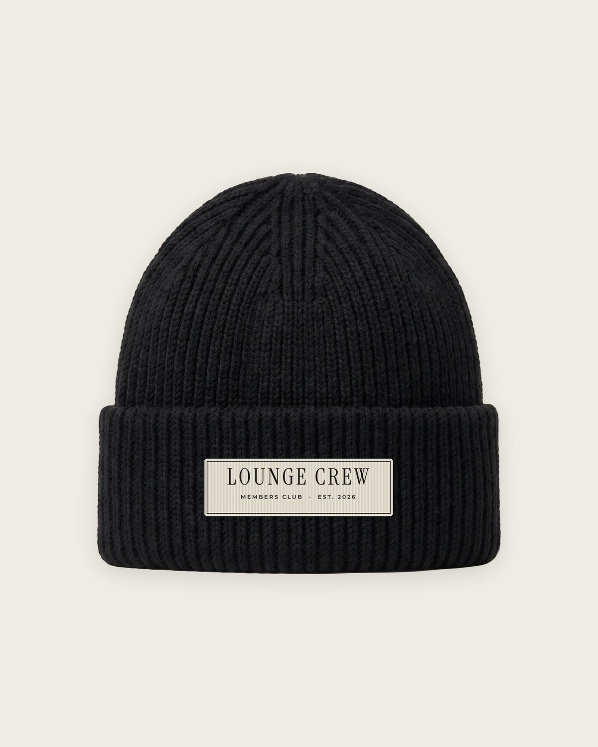 Gorro Canelado “Lounge Crew” — Preto