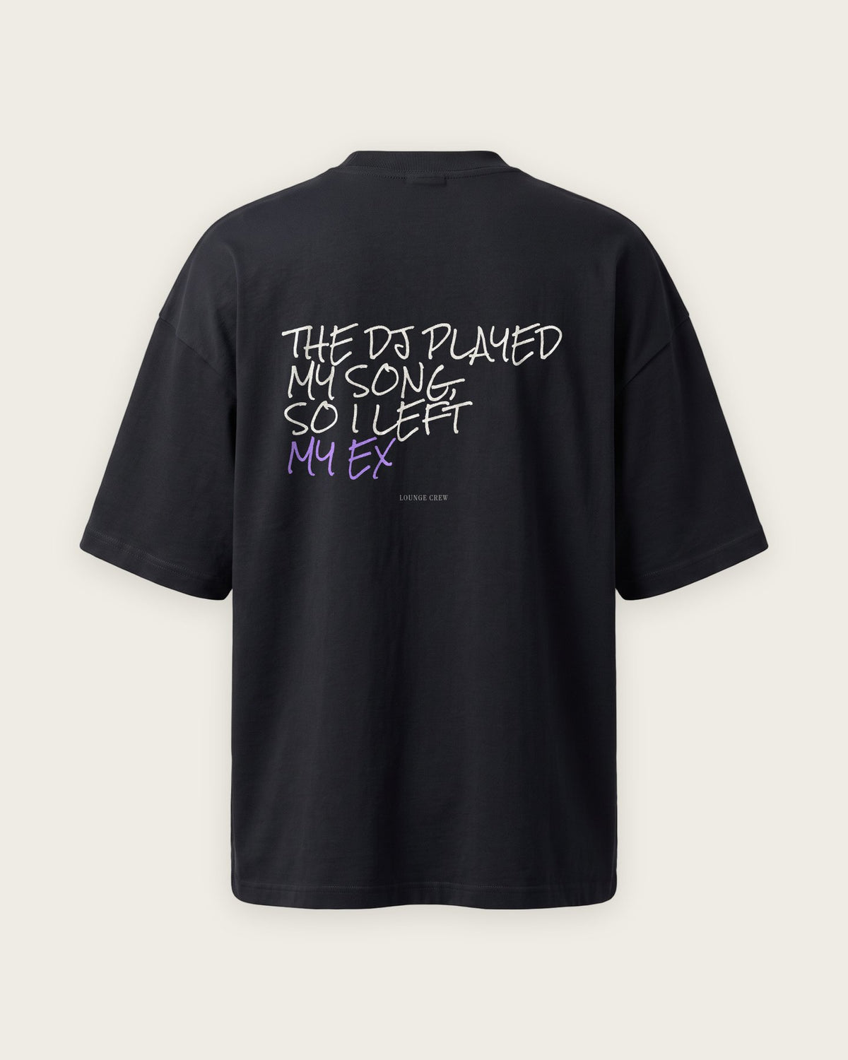 Camiseta Oversized “The DJ Played My Song” — Preto