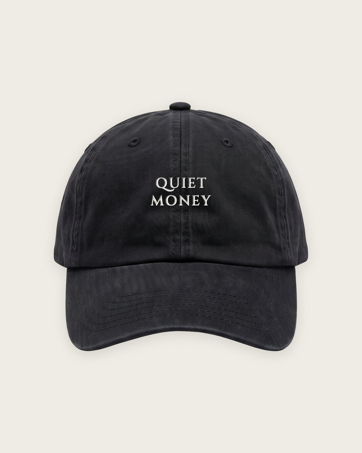 Boné Dad Hat “Quiet Money” — Preto