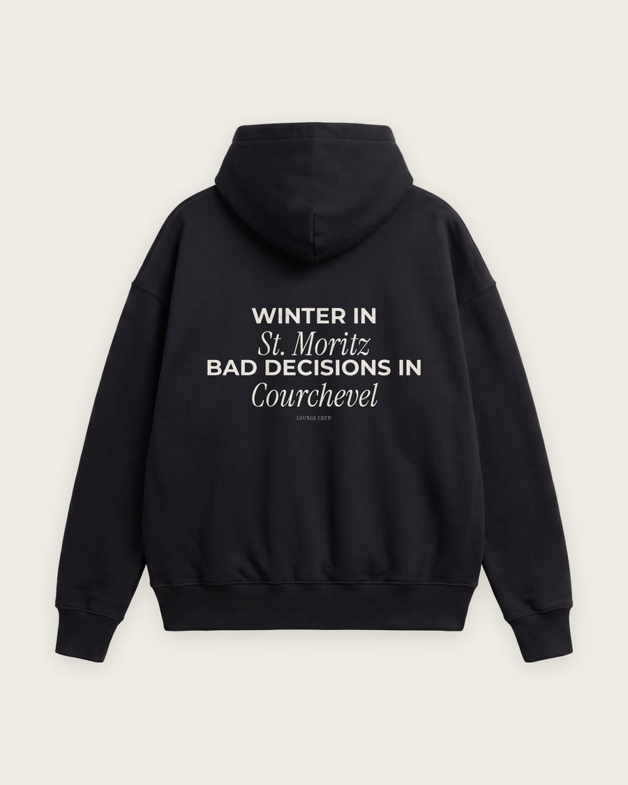 Moletom Oversized “Winter in St. Moritz, Bad Decisions in Courchevel”