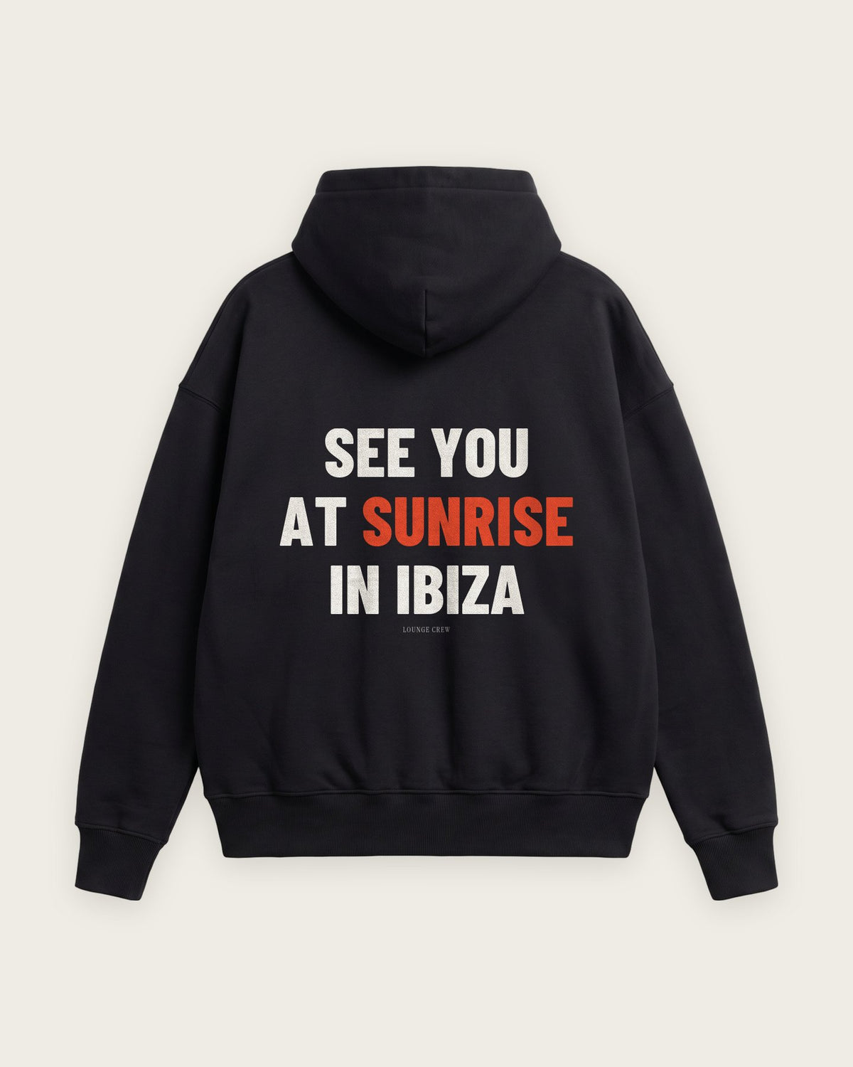 Moletom Oversized “See You at Sunrise in Ibiza” — Preto