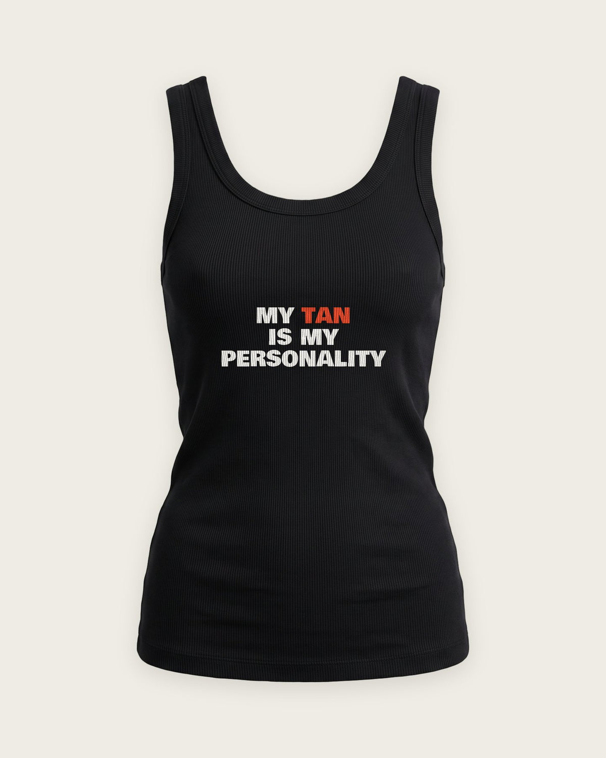 Regata Canelada “My Tan Is My Personality” — Preto