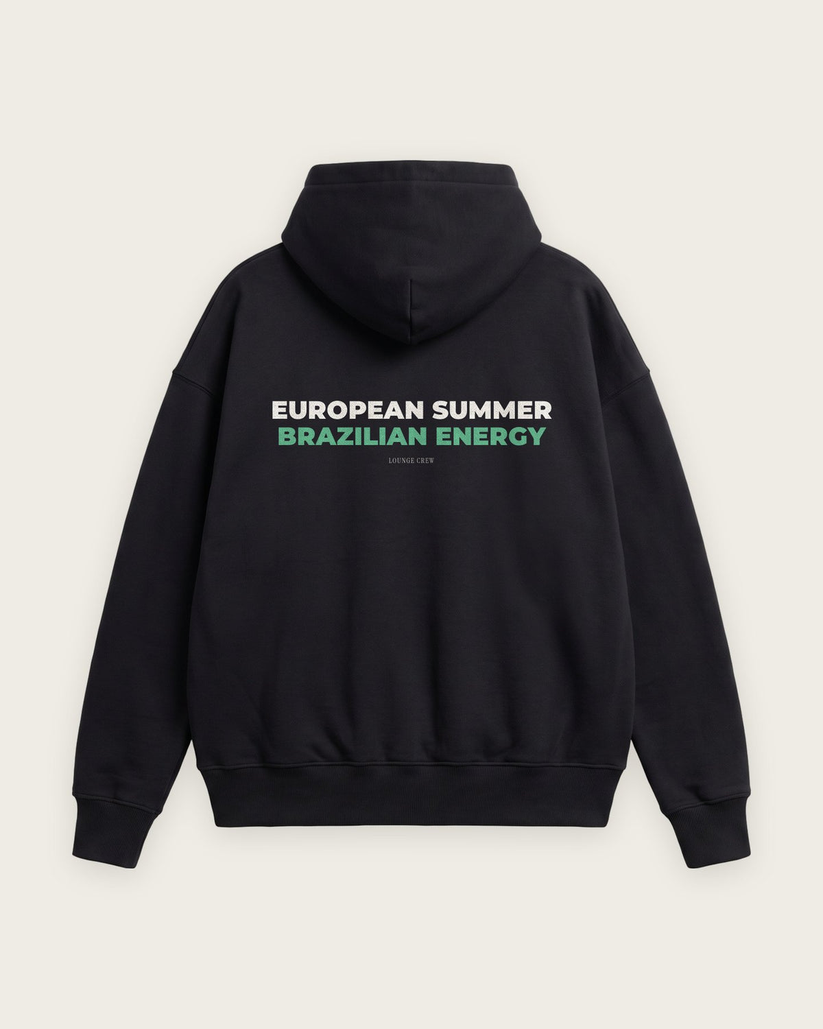 Moletom Oversized “European Summer, Brazilian Energy” — Preto