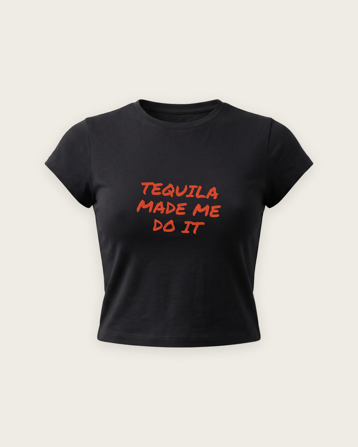 Baby Tee “Tequila Made Me Do It” — Preto