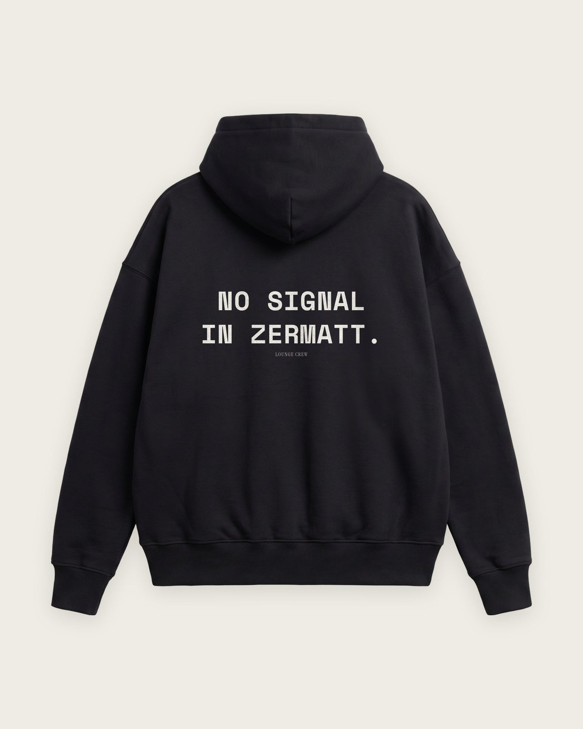 Moletom Oversized “No Signal in Zermatt” — Preto