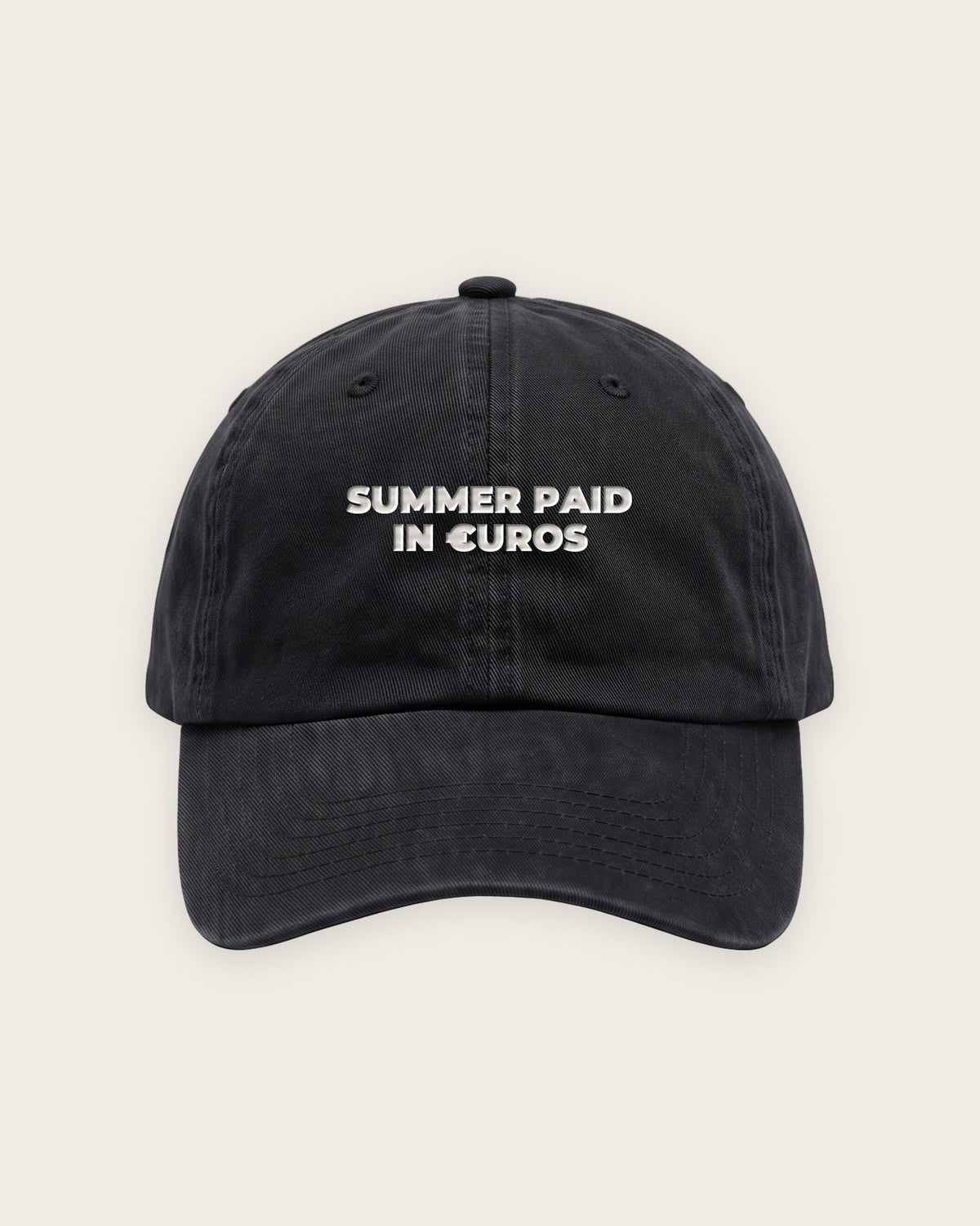 Boné Dad Hat “Summer Paid in Euros” — Preto