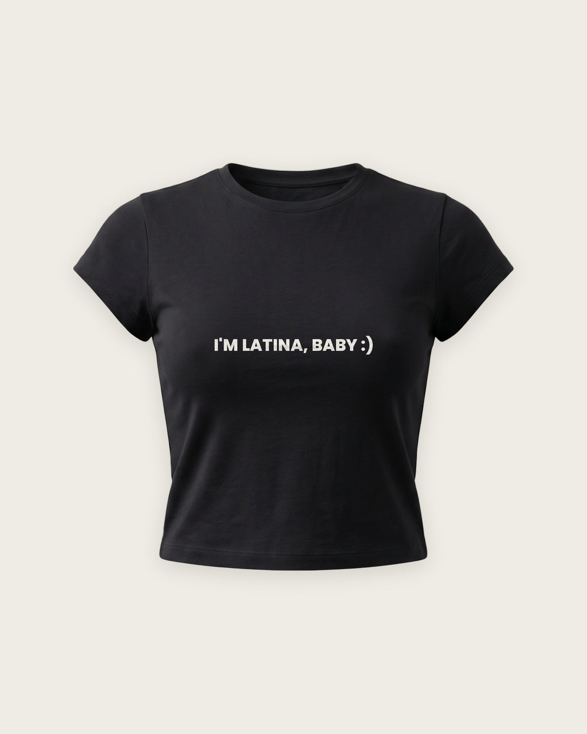 Baby Tee “I'm Latina, Baby” — Preto