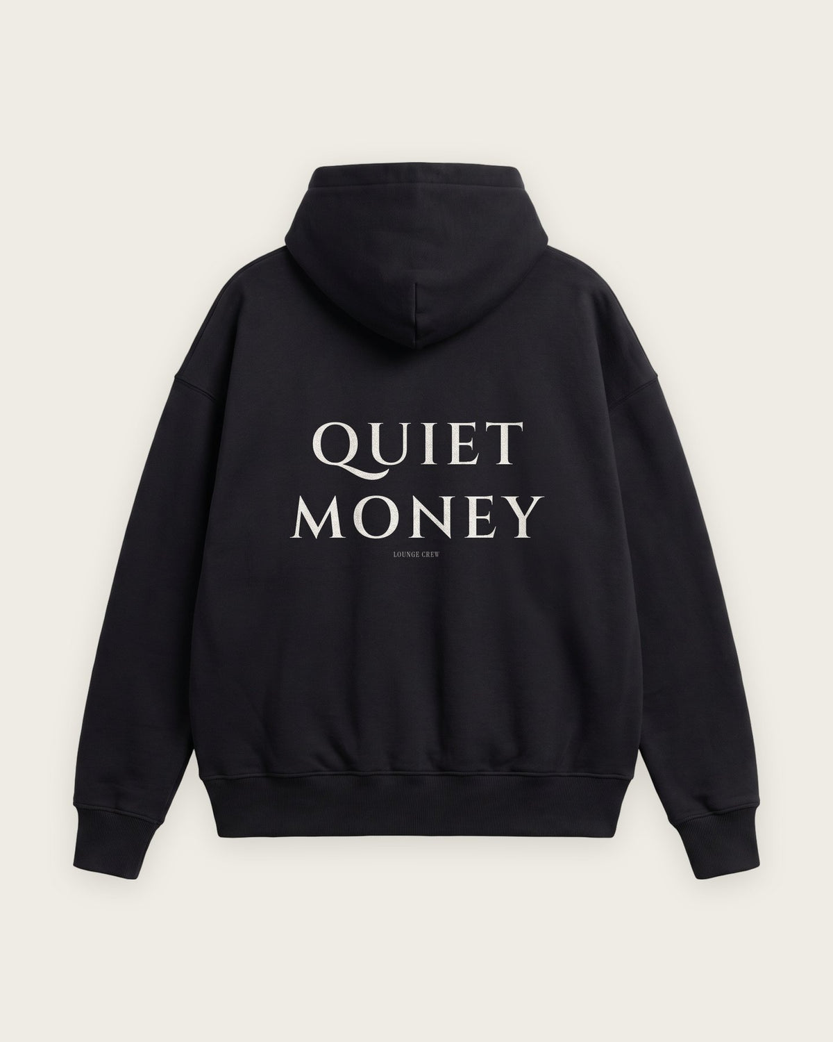 Moletom Oversized “Quiet Money” — Preto