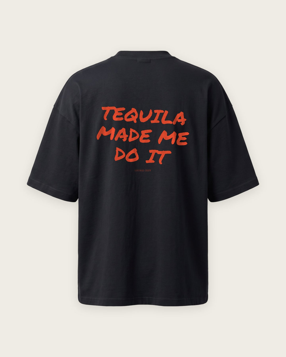 Camiseta Oversized “Tequila Made Me Do It” — Preto