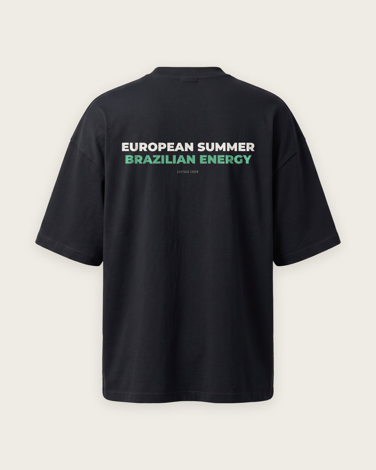 Camiseta Oversized “European Summer, Brazilian Energy” — Preto